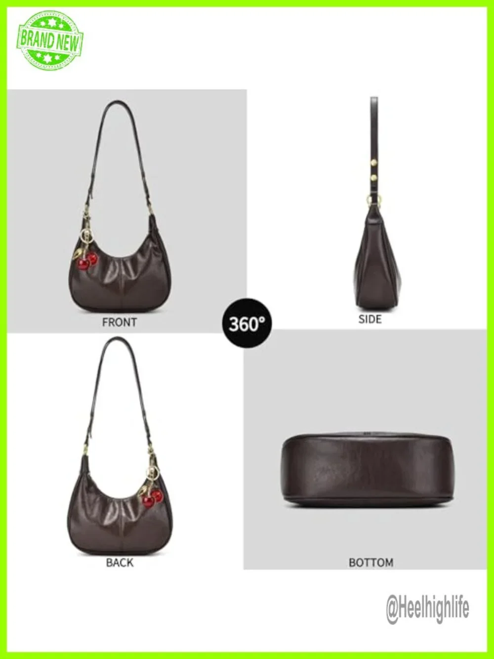 Small Hobo Bag Crescent Shaped Shoulder Bag Crossbody Purse Faux Leather